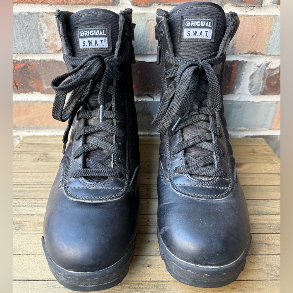 Original SWAT Black Combat Boots 9 Inch Side Zip Tactical Men’s Size 14